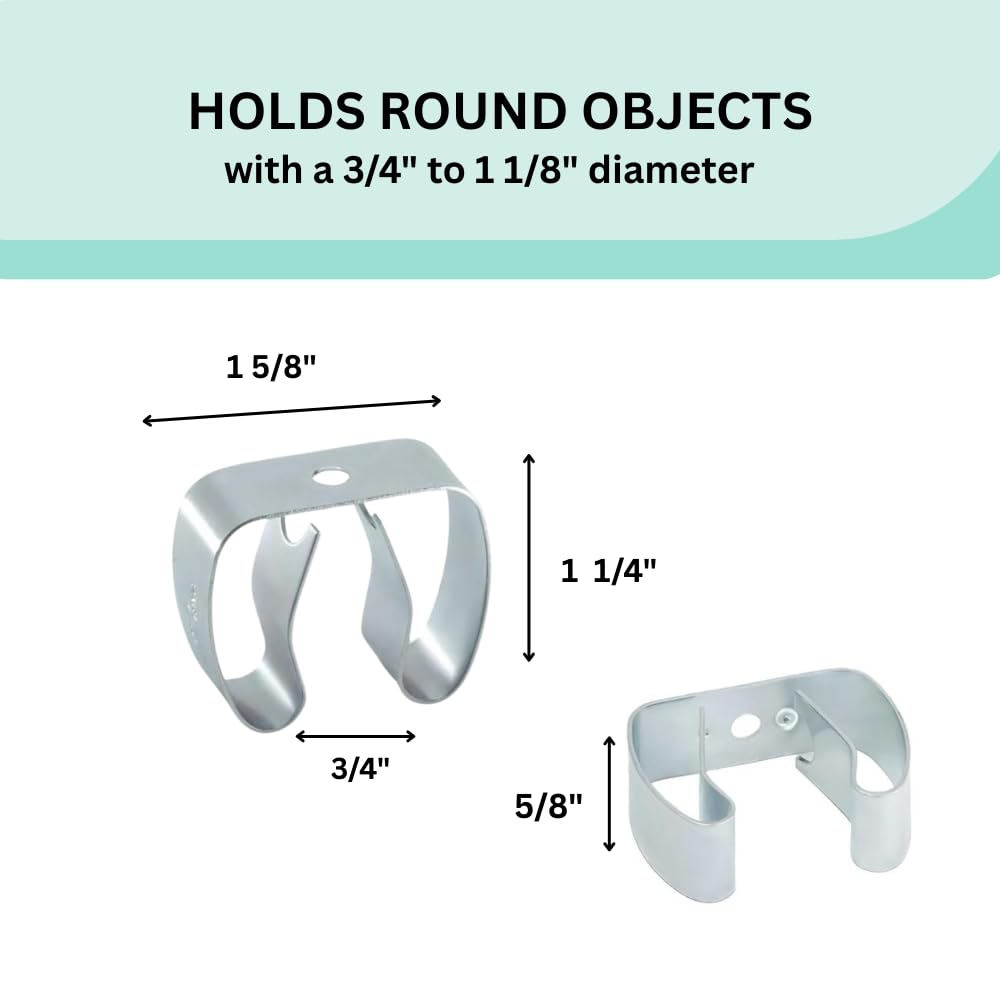 Spring Clip, Grip Clip, 4 pack, Holds 3/4-1 1/8 Inch Diameter with